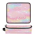 thumbnail image 1 of Hair Tool Organizer Bag with Heat Resistant Mat Removable Travel Storage Case for Hot Air Brushes Curling Irons Cute Stars and Pink Clouds, 1 of 8