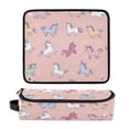 thumbnail image 1 of Hair Tool Organizer Bag with Heat Resistant Mat Removable Travel Storage Case for Hot Air Brushes Curling Irons Cute Various Poses Unicorns, 1 of 8