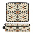 thumbnail image 1 of Hair Tool Organizer Bag with Heat Resistant Mat Removable Travel Storage Case for Hot Air Brushes Curling Irons Floral and Curled Vine Motifs, 1 of 8