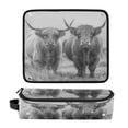 thumbnail image 1 of Hair Tool Organizer Bag with Heat Resistant Mat Removable Travel Storage Case for Hot Air Brushes Curling Irons Grey Highland Cattle, 1 of 8