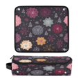 thumbnail image 1 of Hair Tool Organizer Bag with Heat Resistant Mat Removable Travel Storage Case for Hot Air Brushes Curling Irons Hand-drawn Flowers and Snowflakes, 1 of 8