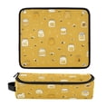 thumbnail image 1 of Hair Tool Organizer Bag with Heat Resistant Mat Removable Travel Storage Case for Hot Air Brushes Curling Irons Honey Jars and Bees Pattern, 1 of 8