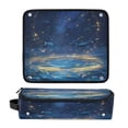 thumbnail image 1 of Hair Tool Organizer Bag with Heat Resistant Mat Removable Travel Storage Case for Hot Air Brushes Curling Irons Magical Night Sky with Fish, 1 of 8