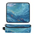 thumbnail image 1 of Hair Tool Organizer Bag with Heat Resistant Mat Removable Travel Storage Case for Hot Air Brushes Curling Irons Ocean Surface, 1 of 8