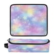 thumbnail image 1 of Hair Tool Organizer Bag with Heat Resistant Mat Removable Travel Storage Case for Hot Air Brushes Curling Irons Pastel Colors Stars Pattern, 1 of 8