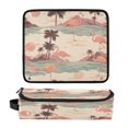 thumbnail image 1 of Hair Tool Organizer Bag with Heat Resistant Mat Removable Travel Storage Case for Hot Air Brushes Curling Irons Pastel Peach Flamingos, 1 of 8