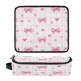 thumbnail image 1 of Hair Tool Organizer Bag with Heat Resistant Mat Removable Travel Storage Case for Hot Air Brushes Curling Irons Pink Butterfly Knot and Flowers, 1 of 8