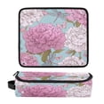 thumbnail image 1 of Hair Tool Organizer Bag with Heat Resistant Mat Removable Travel Storage Case for Hot Air Brushes Curling Irons Pink Peony Pattern, 1 of 8