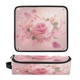 thumbnail image 1 of Hair Tool Organizer Bag with Heat Resistant Mat Removable Travel Storage Case for Hot Air Brushes Curling Irons Pink Rose Pattern, 1 of 8
