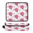 thumbnail image 1 of Hair Tool Organizer Bag with Heat Resistant Mat Removable Travel Storage Case for Hot Air Brushes Curling Irons Pink Roses and Red Hearts, 1 of 8