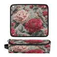 thumbnail image 1 of Hair Tool Organizer Bag with Heat Resistant Mat Removable Travel Storage Case for Hot Air Brushes Curling Irons Pink and Red Peonies, 1 of 8
