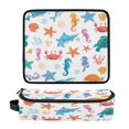 thumbnail image 1 of Hair Tool Organizer Bag with Heat Resistant Mat Removable Travel Storage Case for Hot Air Brushes Curling Irons Playful Sea Animals Pattern, 1 of 8