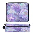 thumbnail image 1 of Hair Tool Organizer Bag with Heat Resistant Mat Removable Travel Storage Case for Hot Air Brushes Curling Irons Purple Peony Flower, 1 of 8