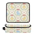 thumbnail image 1 of Hair Tool Organizer Bag with Heat Resistant Mat Removable Travel Storage Case for Hot Air Brushes Curling Irons Rabbit and Chicks in Wreath, 1 of 8