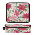 thumbnail image 1 of Hair Tool Organizer Bag with Heat Resistant Mat Removable Travel Storage Case for Hot Air Brushes Curling Irons Red Flowers and Leaves, 1 of 8