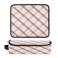thumbnail image 1 of Hair Tool Organizer Bag with Heat Resistant Mat Removable Travel Storage Case for Hot Air Brushes Curling Irons Red and Cream Diamond Shapes, 1 of 8