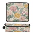 thumbnail image 1 of Hair Tool Organizer Bag with Heat Resistant Mat Removable Travel Storage Case for Hot Air Brushes Curling Irons Retro Plant Pattern, 1 of 8