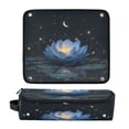thumbnail image 1 of Hair Tool Organizer Bag with Heat Resistant Mat Removable Travel Storage Case for Hot Air Brushes Curling Irons Serene Blue Lotus Flower, 1 of 8