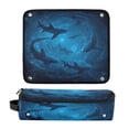 thumbnail image 1 of Hair Tool Organizer Bag with Heat Resistant Mat Removable Travel Storage Case for Hot Air Brushes Curling Irons Sharks Are Swimming, 1 of 8
