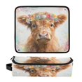 thumbnail image 1 of Hair Tool Organizer Bag with Heat Resistant Mat Removable Travel Storage Case for Hot Air Brushes Curling Irons Small Highland Cattle, 1 of 8