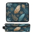 thumbnail image 1 of Hair Tool Organizer Bag with Heat Resistant Mat Removable Travel Storage Case for Hot Air Brushes Curling Irons Snowflake and Feather Pattern, 1 of 8