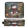 thumbnail image 1 of Hair Tool Organizer Bag with Heat Resistant Mat Removable Travel Storage Case for Hot Air Brushes Curling Irons Snowman and Gift Box, 1 of 8