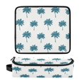 thumbnail image 1 of Hair Tool Organizer Bag with Heat Resistant Mat Removable Travel Storage Case for Hot Air Brushes Curling Irons Teal Palm Tree Pattern, 1 of 8