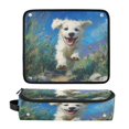 thumbnail image 1 of Hair Tool Organizer Bag with Heat Resistant Mat Removable Travel Storage Case for Hot Air Brushes Curling Irons The Dog Is Running, 1 of 8
