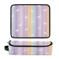 thumbnail image 1 of Hair Tool Organizer Bag with Heat Resistant Mat Removable Travel Storage Case for Hot Air Brushes Curling Irons Unicorns and Rainbow Stripes, 1 of 8