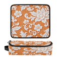 thumbnail image 1 of Hair Tool Organizer Bag with Heat Resistant Mat Removable Travel Storage Case for Hot Air Brushes Curling Irons White Lace with Openwork Weave, 1 of 8