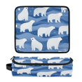 thumbnail image 1 of Hair Tool Organizer Bag with Heat Resistant Mat Removable Travel Storage Case for Hot Air Brushes Curling Irons White Polar Bears Pattern, 1 of 8