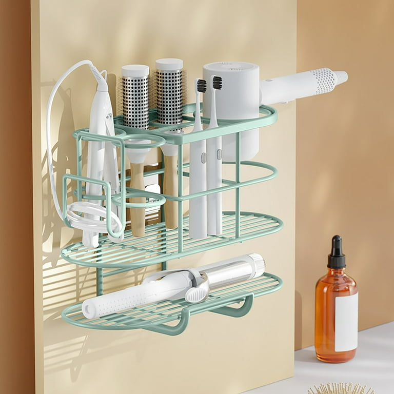 Homgreen Bathroom Shower Shelf,No Drill No Damage Wall Mounted,Clear  Invisible,Renter Friendly Shelves Can Be Used in Bedroom, Kitchen  Bathroom,Office (Four-piece set plus hair dryer holder ) 