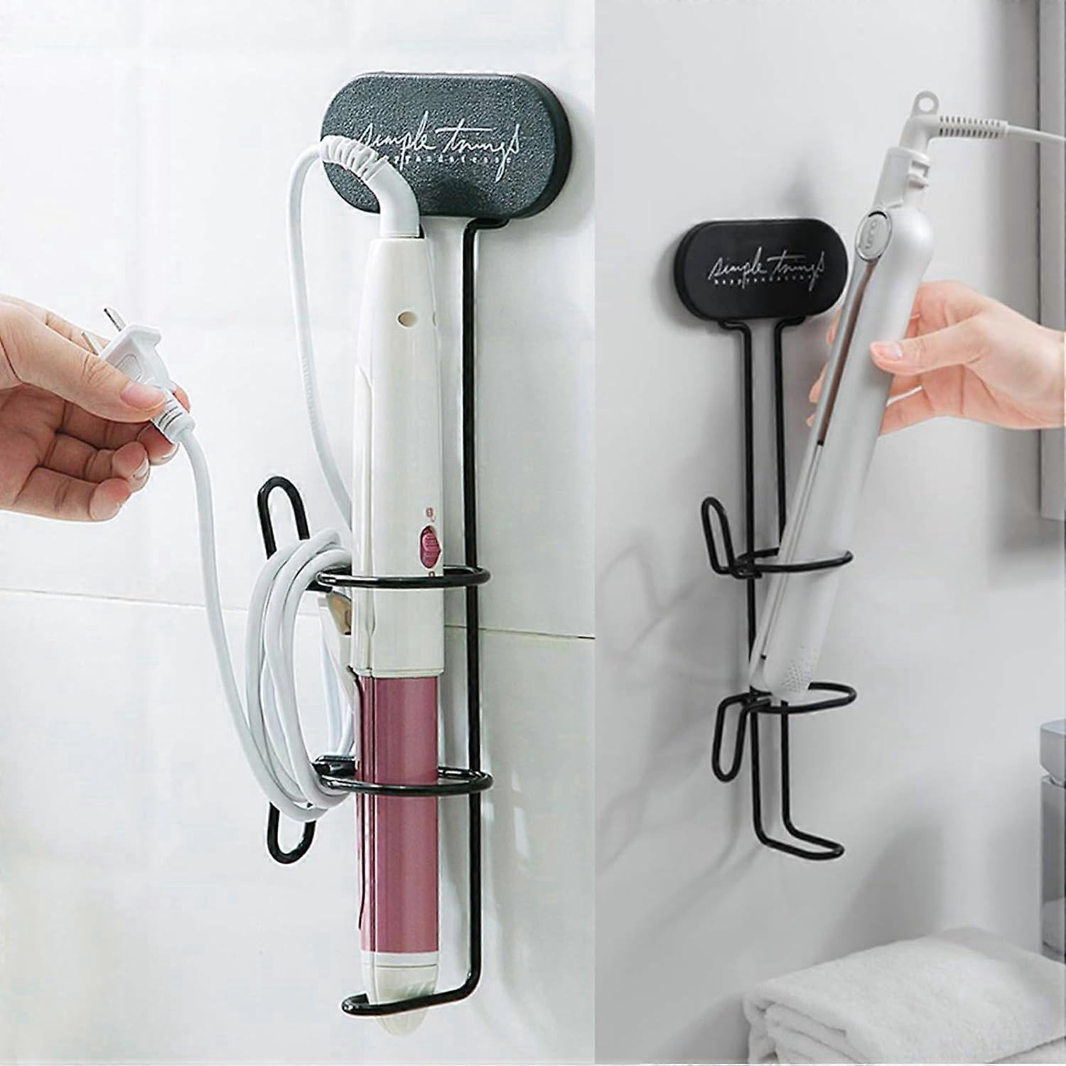 Hair Tool Organizer, Bathroom Wall Hanging Hair Dryer Holder Wall ...