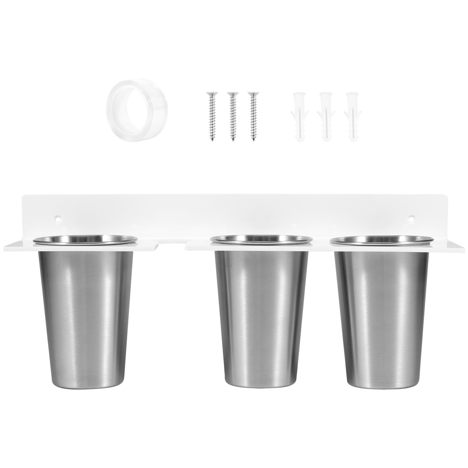 ZASIMO Wall Mount Hair Tool Organizer - 4mm Thick Acrylic With 2 Steel Cups For Dryer, Curling Iron - View #11
