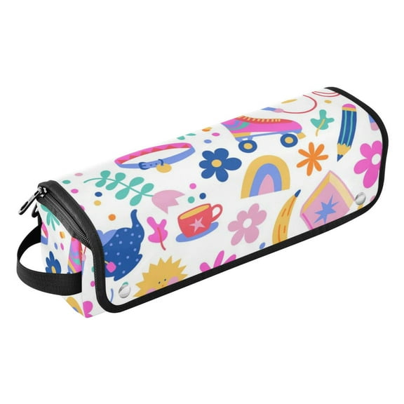 Hair Tool Travel Bag with Heat Resistant Mat for Flat Iron, Straighteners, Curling Iron, Makeup, Toiletries & Haircare Accessories, Portable Hot Tools Organizer with Hangdbag. Custom Art