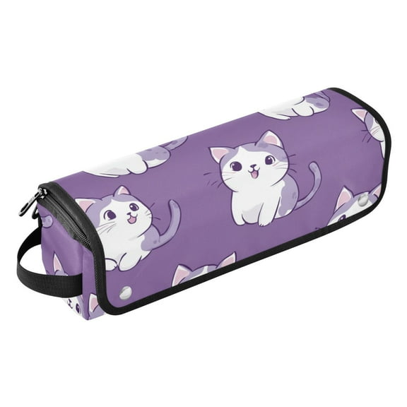 Hair Tool Travel Bag with Heat Resistant Mat for Flat Iron, Straighteners, Curling Iron, Makeup, Toiletries & Haircare Accessories, Portable Hot Tools Organizer with Hangdbag. Cat Pattern