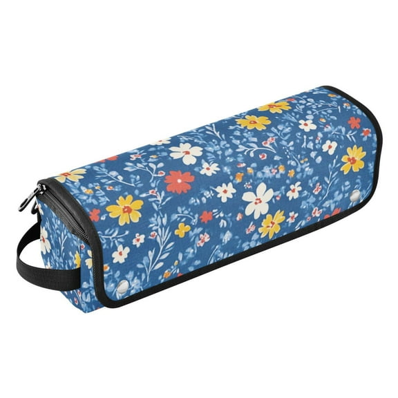 Hair Tool Travel Bag with Heat Resistant Mat for Flat Iron, Straighteners, Curling Iron, Makeup, Toiletries & Haircare Accessories, Portable Hot Tools Organizer with Hangdbag. Floral Pattern