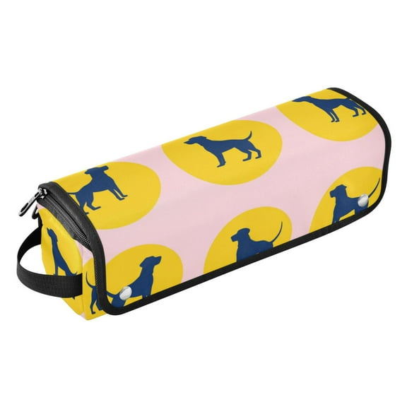 Hair Tool Travel Bag with Heat Resistant Mat for Flat Iron, Straighteners, Curling Iron, Makeup, Toiletries & Haircare Accessories, Portable Hot Tools Organizer with Hangdbag. Dark Dog