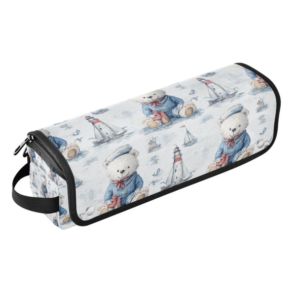 Hair Tool Travel Bag with Heat Resistant Mat for Flat Iron Straighteners Curling Iron Makeup Toiletries & Haircare Accessories Sailor Bear