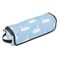 thumbnail image 1 of Hair Tools Storage with Heat Resistant Mat- A White Swan Printed Design Curling Iron Travel Bag/Flat Iron Case for Women, 1 of 8