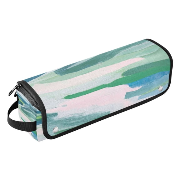 Hair Tools Storage with Heat Resistant Mat- Abstract Ocean Landscape Printed Curling Iron Travel Bag/Flat Iron Case for Women