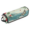 thumbnail image 1 of Hair Tools Storage with Heat Resistant Mat- Animated-style Scenes Printed Curling Iron Travel Bag/Flat Iron Case for Women, 1 of 8