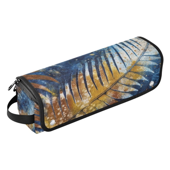 Hair Tools Storage with Heat Resistant Mat- Batik Fabric Printed Curling Iron Travel Bag/Flat Iron Case for Women