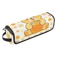 thumbnail image 1 of Hair Tools Storage with Heat Resistant Mat- Bear Eating Honey Pattern Printed Curling Iron Travel Bag/Flat Iron Case for Women, 1 of 8