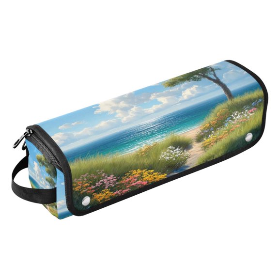 Hair Tools Storage with Heat Resistant Mat- Beautiful and Sunny Printed Curling Iron Travel Bag/Flat Iron Case for Women