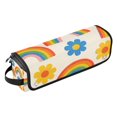 thumbnail image 1 of Hair Tools Storage with Heat Resistant Mat- Beige Background Printed Curling Iron Travel Bag/Flat Iron Case for Women, 1 of 8