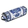 thumbnail image 1 of Hair Tools Storage with Heat Resistant Mat- Blue-and-white Porcelain Patterns Printed Curling Iron Travel Bag/Flat Iron Case for Women, 1 of 8