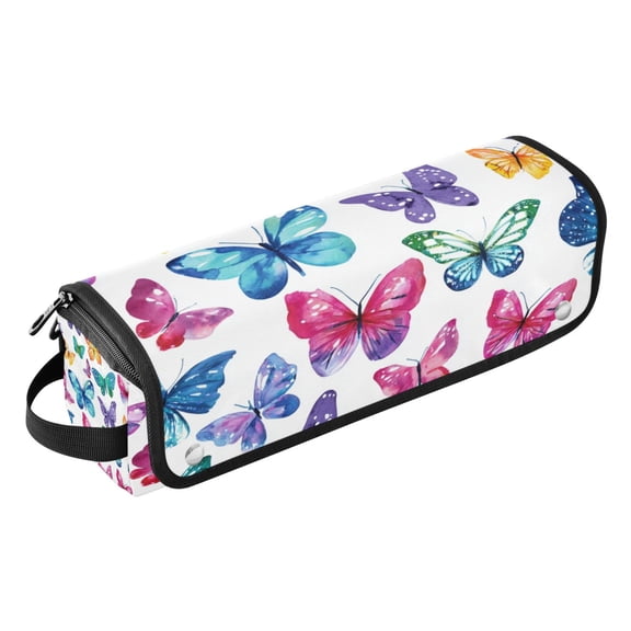 Hair Tools Storage with Heat Resistant Mat- Butterfly Print Curling Iron Travel Bag/Flat Iron Case for Women