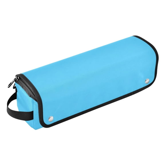 Hair Tools Storage with Heat Resistant Mat- Dark Blue Printed Curling Iron Travel Bag/Flat Iron Case for Women