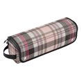 thumbnail image 1 of Hair Tools Storage with Heat Resistant Mat- Gray and White Checkered Pattern Printed Curling Iron Travel Bag/Flat Iron Case for Women, 1 of 8